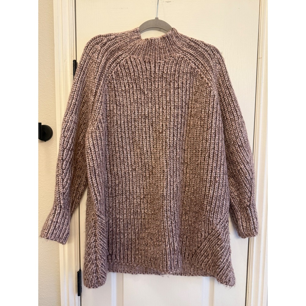 Ava & Viv‎ Plus Size 3X Chunky Knit Mock Neck Sweater Dusty Rose Purple Cozy